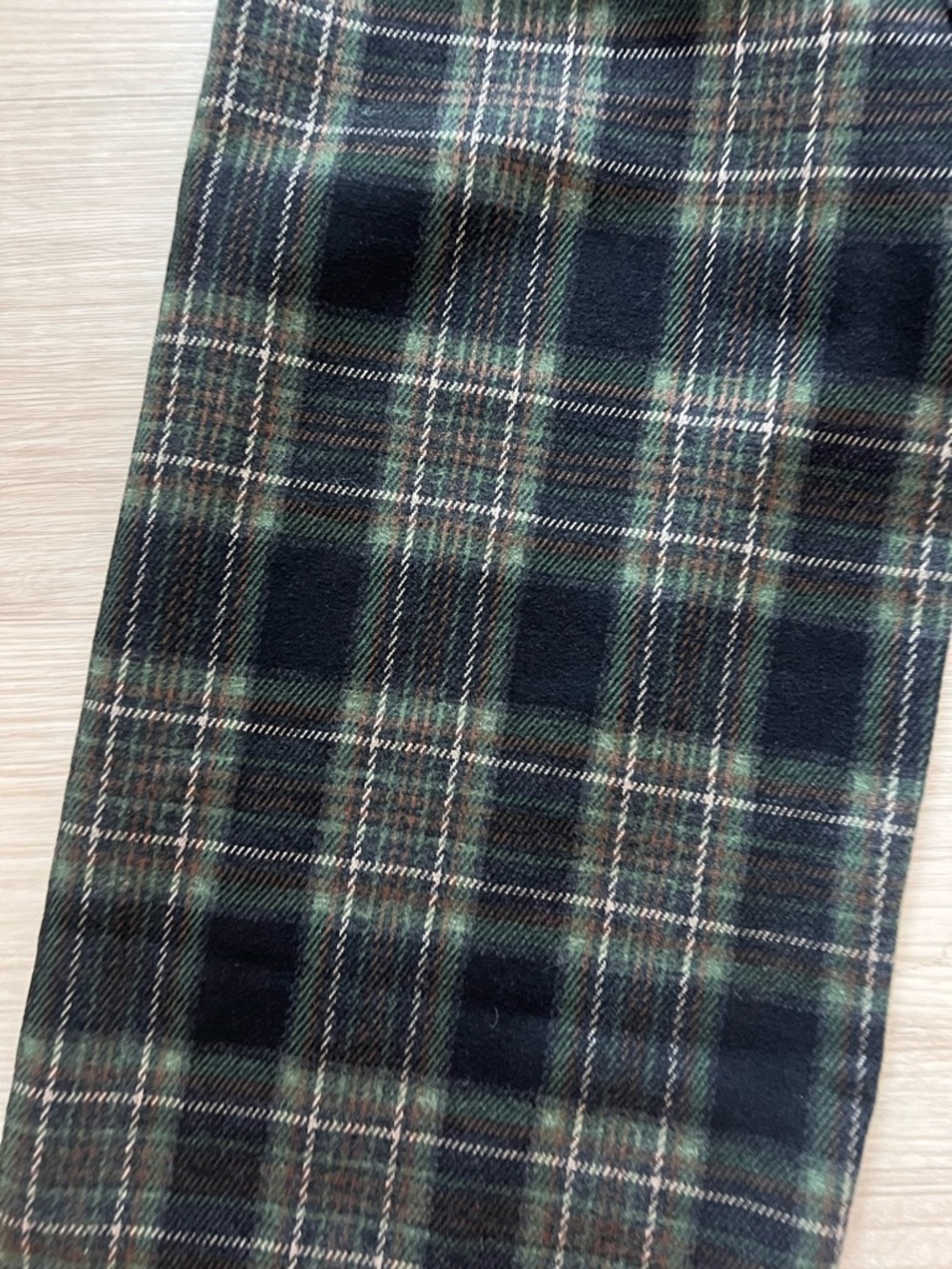Plaid Wide-Leg Drawstring Pants - Dark Green & Brown Size M Preppy - Picture 2 of 6